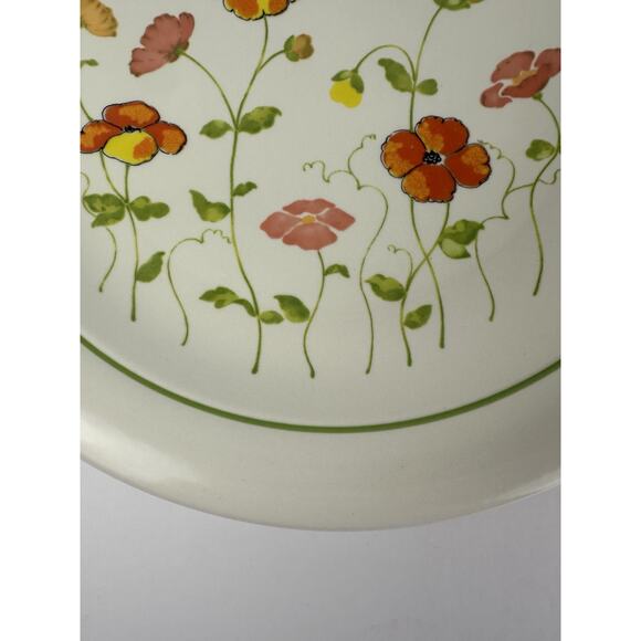 VTG Floral Platter Colorstone Nikko 12" Orange Yellow Floral Retro Plate - Picture 5 of 9